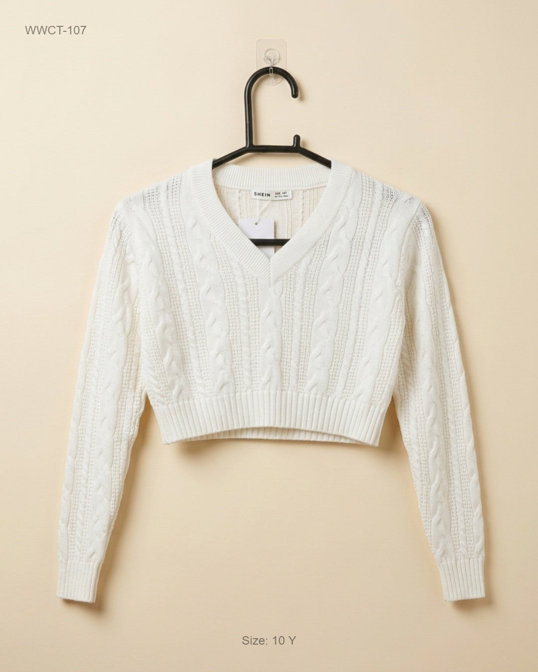 Women Winter Crop Tops | SHEIN | Preloved Branded | OffWhite Acrylic | Premium | OTS Thrift Store Lahore Pakistan