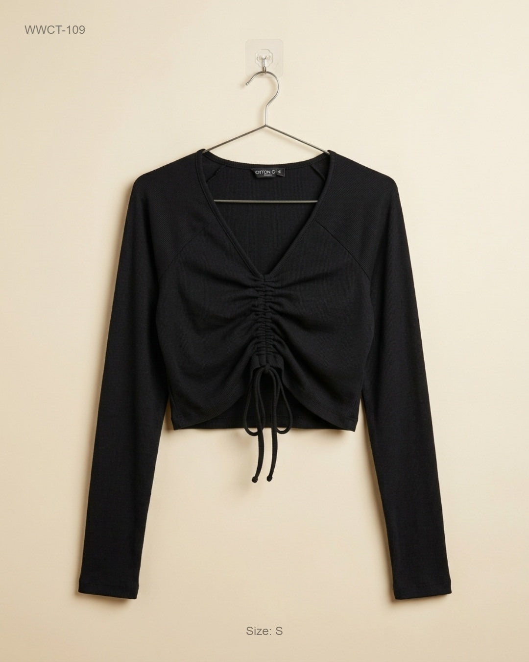 Secondhand Branded Women Winter Crop Tops by Cotton Club, Black Polyester fabric, Excellent condition, for Women - Online Thrift Shop Peshawar Pakistan