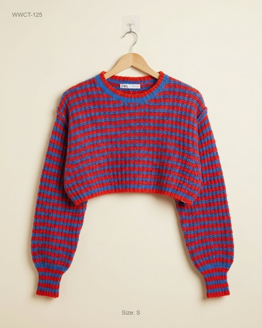Shop Premium Women Winter Crop Tops by Zara | Preloved Branded Clothes | Multi Acrylic | Women | OTS Thrift Store Karachi Pakistan