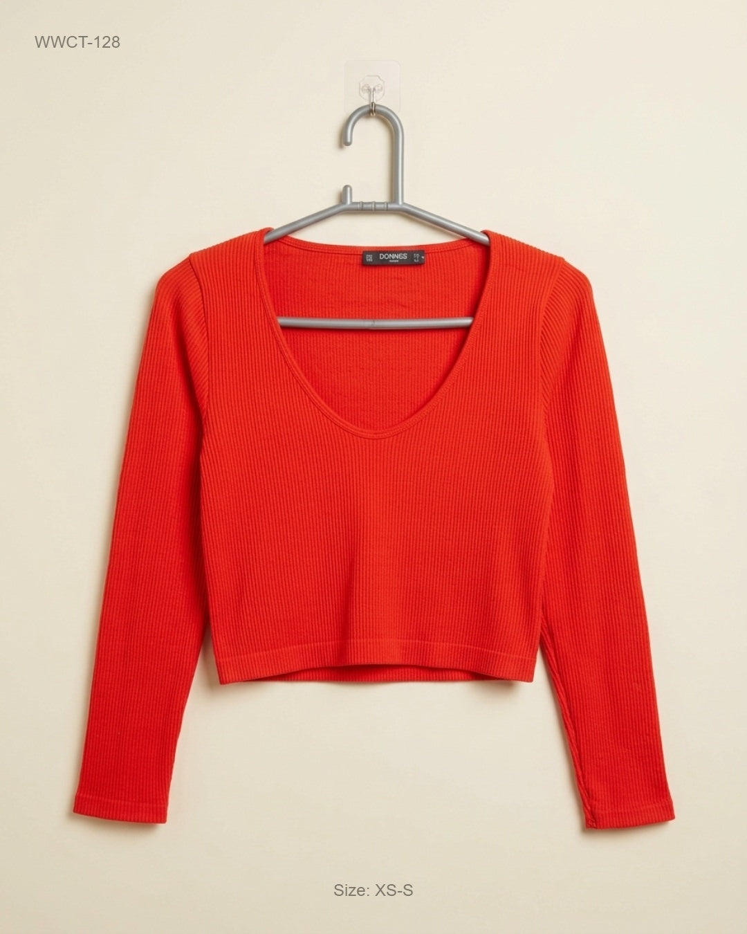 Preloved Premium Women Winter Crop Tops by DUNNES, Rust Polyester for Women - OTS Thrift Shop Islamabad Pakistan
