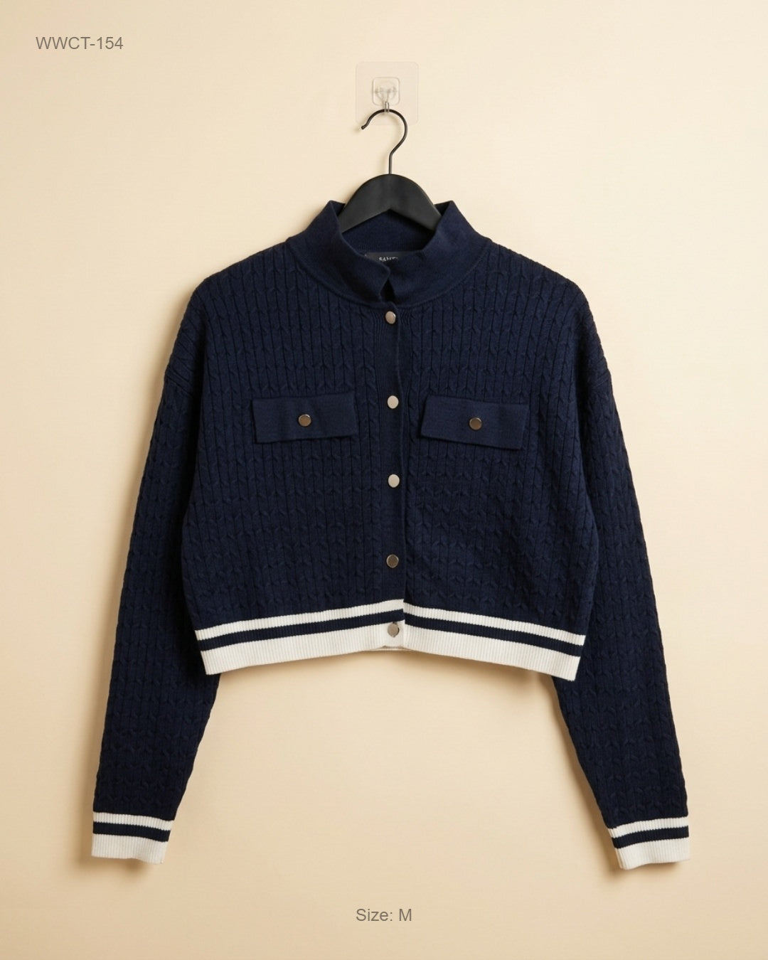 Secondhand Branded Women Winter Crop Tops by Primark, Blue and white Acrylic fabric, Premium condition, for Women - Online Thrift Shop Islamabad Pakistan