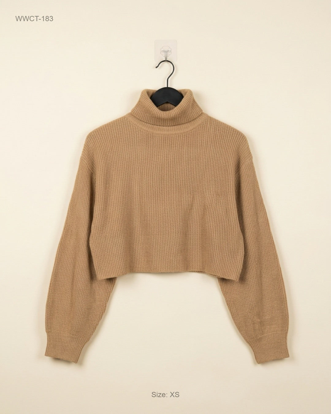 Shop Premium Women Winter Crop Tops by H&M | Preloved Branded Clothes | Beige Polyester | Women | OTS Thrift Store Karachi Pakistan