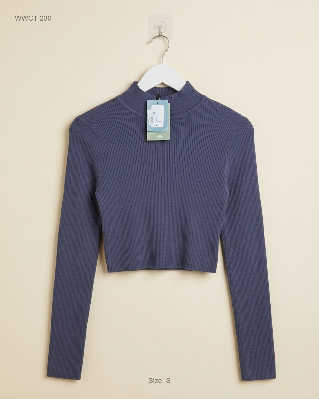 UK Imported secondhand Women Winter Crop Tops - H&M brand, Black Polyester, Premium Plus condition, for Women - Online Thrift Store Islamabad Pakistan