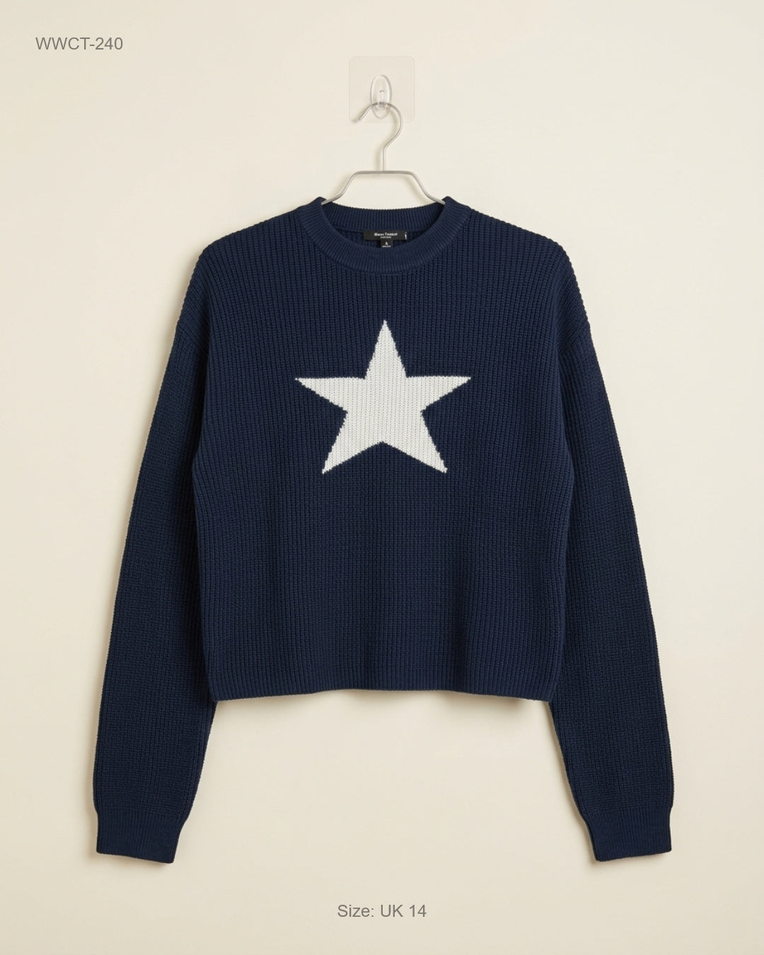 Shop Premium Women Winter Crop Tops by H&M | Preloved Branded Clothes | Blue Polyester | Women | OTS Thrift Store Peshawar Pakistan