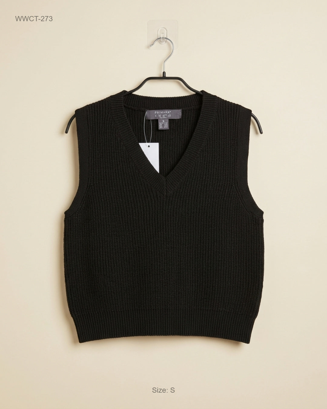 Preloved Premium Women Winter Crop Tops by Primark, Black Acrylic for Women - OTS Thrift Shop Islamabad Pakistan