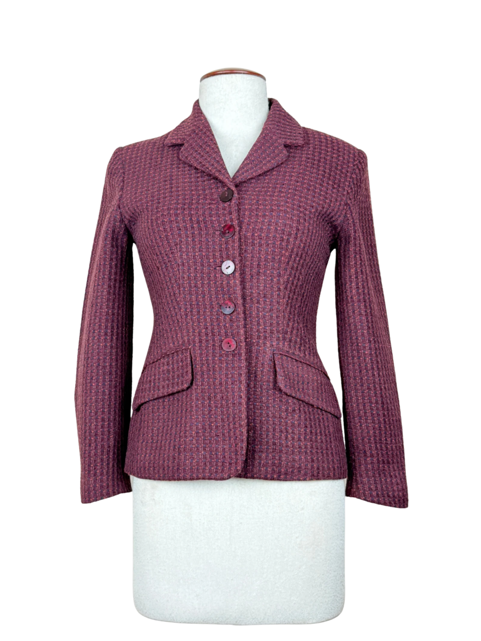 UK Imported secondhand Women Bolero Coatt - Richarda brand, Maroon Acrylic, Premium Plus condition, for Womens - Online Thrift Store Lahore Pakistan