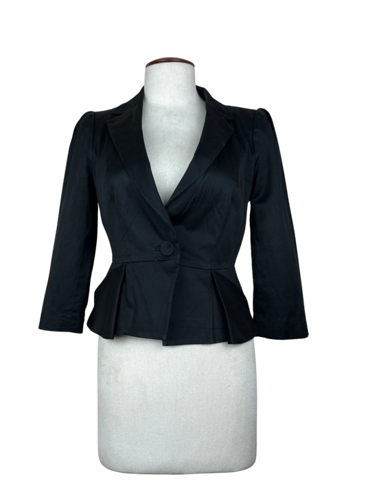 Shop Premium Women Bolero Coatt by Coast | Preloved Branded Clothes | Black Cotton | Womens | OTS Thrift Store Peshawar Pakistan