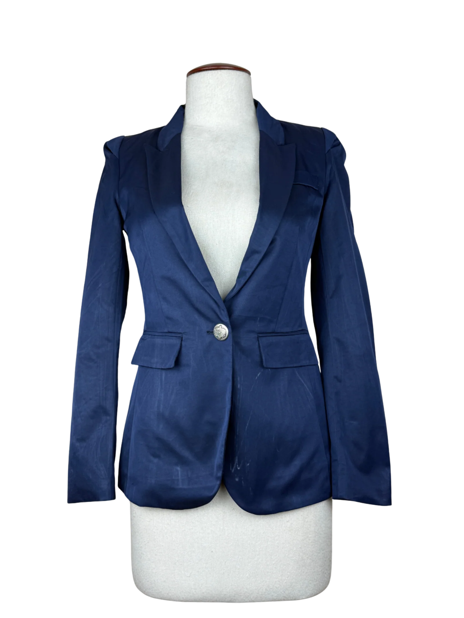 Shop Excellent Women Bolero Coatt by Pretty Girls | Preloved Branded Clothes | Blue Polyester | Womens | OTS Thrift Store Lahore Pakistan