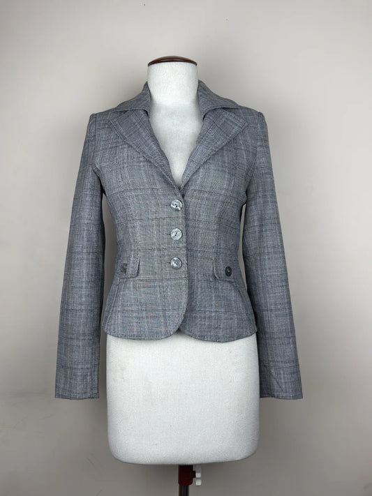 Shop Excellent Women Bolero Coat by Next | Preloved Branded Clothes | Silver Polyester + Viscose | Womens | OTS Thrift Store Peshawar Pakistan