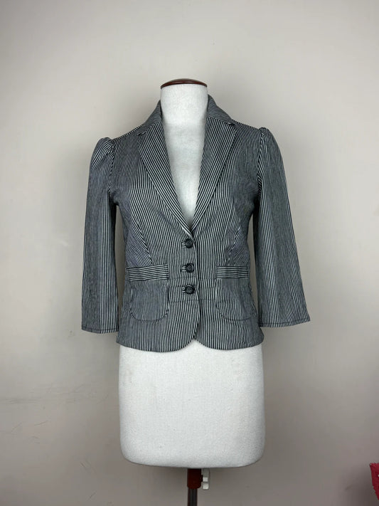 Secondhand Branded Women Bolero Coat by Principles, Black & White Cotton fabric, Premium condition, for Womens - Online Thrift Shop Islamabad Pakistan