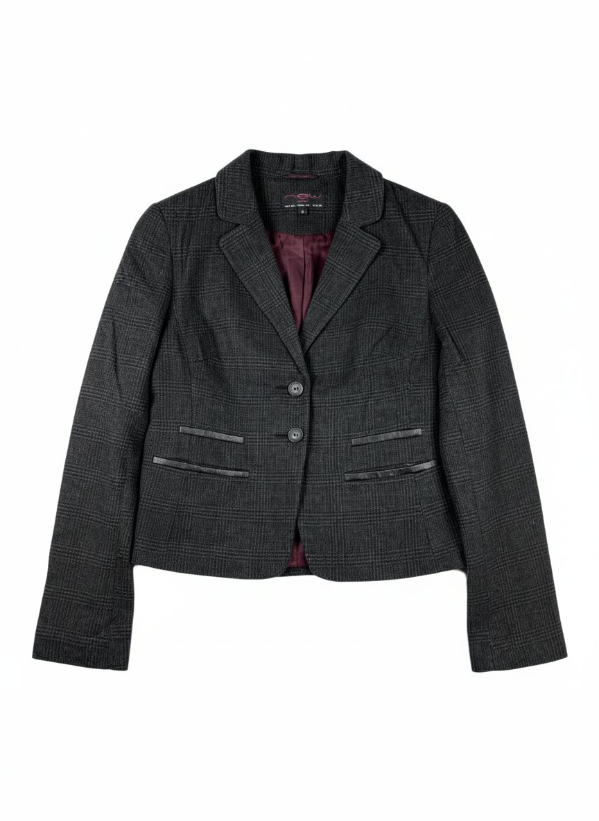 Preloved PREMIUM PLUS Bolero Coat by NEW LOOK, DARK GREY ACRYLIC for Women - OTS Thrift Shop Islamabad Pakistan