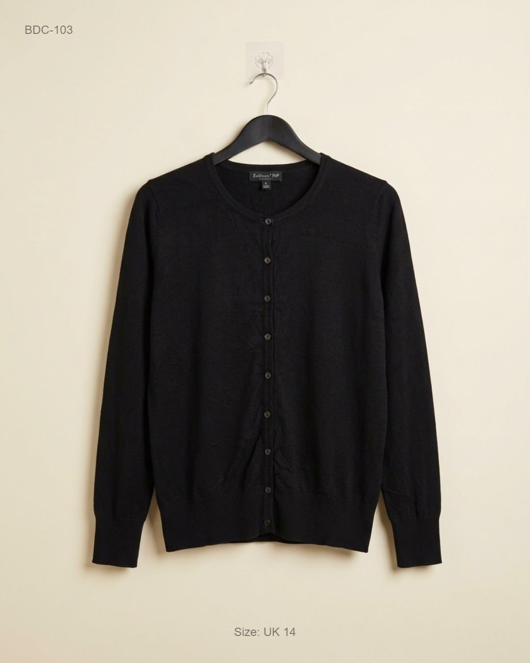 Secondhand Branded Button Down Cardigans by KNITWEAR, Black Cotton fabric, Premium condition, for Women - Online Thrift Shop Lahore Pakistan