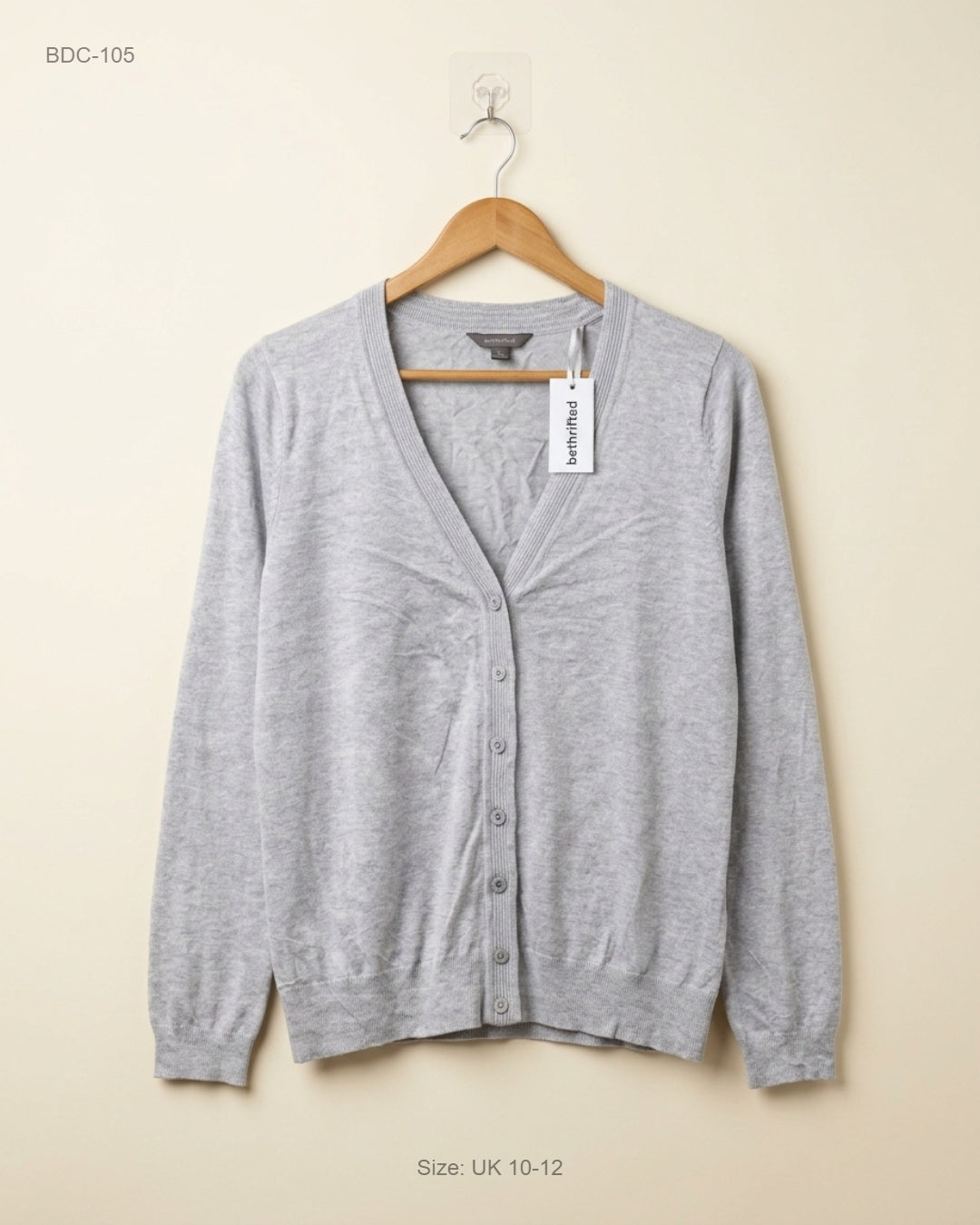 Shop Premium Button Down Cardigans by W | Preloved Branded Clothes | Light Grey Viscose | Women | OTS Thrift Store Peshawar Pakistan