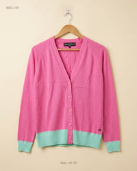 RANT & RAVE (BDC-109) Pink Button Down Cardigans
