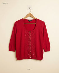 BM COLLECTIONS (BDC-111) Red Button Down Cardigans