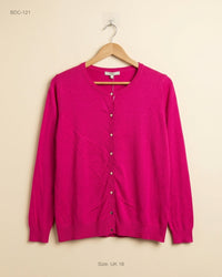 GEORGE (BDC-121) Shocking Pink Button Down Cardigans