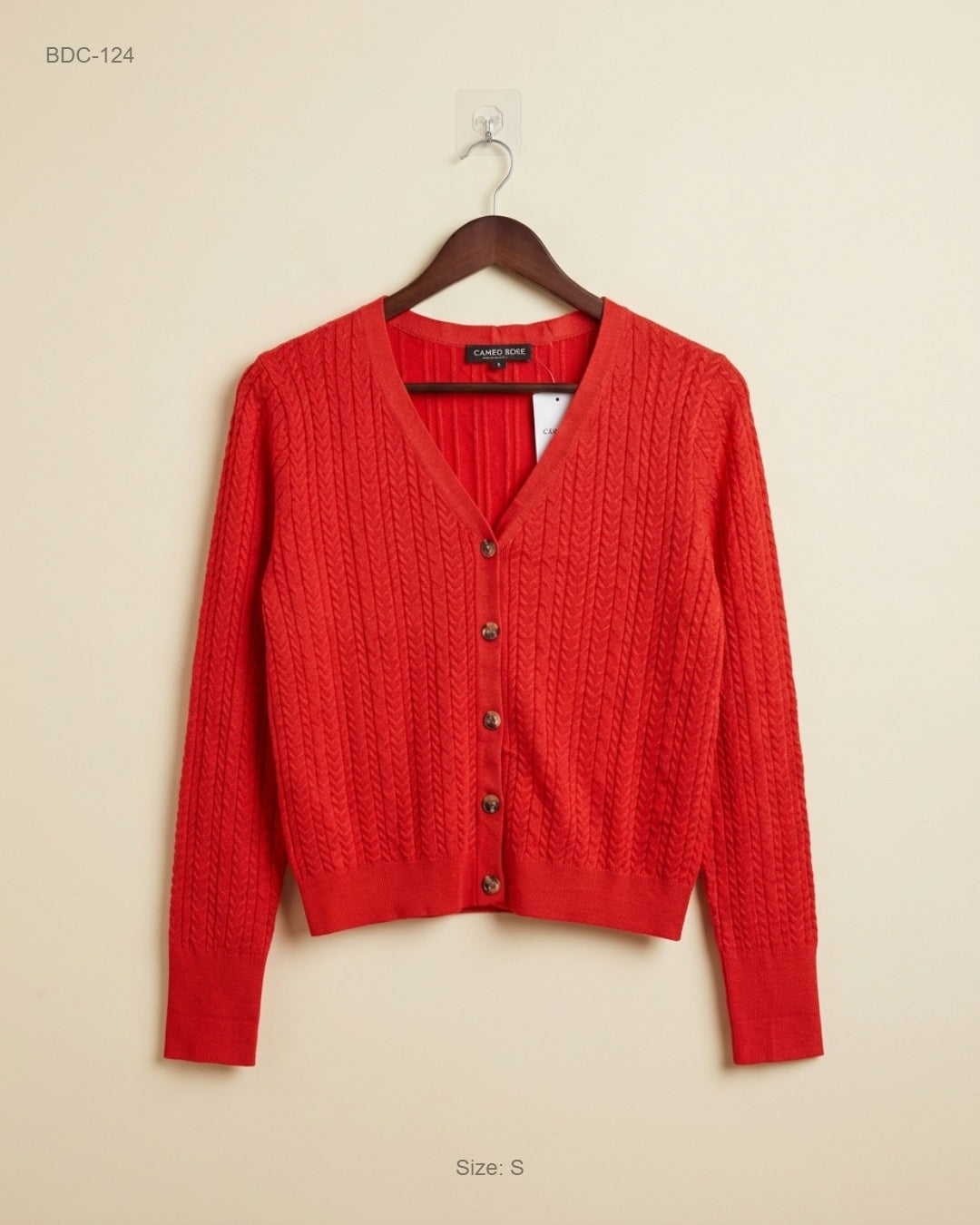 CAMEO ROSE (BDC-124) Orange Button Down Cardigans