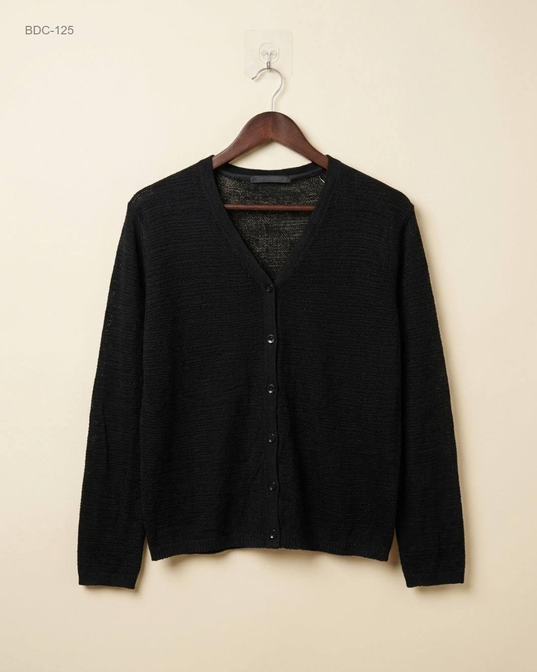 UK Imported secondhand Button Down Cardigans - brand, Black Polyester, Excellent condition, for Women - Online Thrift Store Peshawar Pakistan