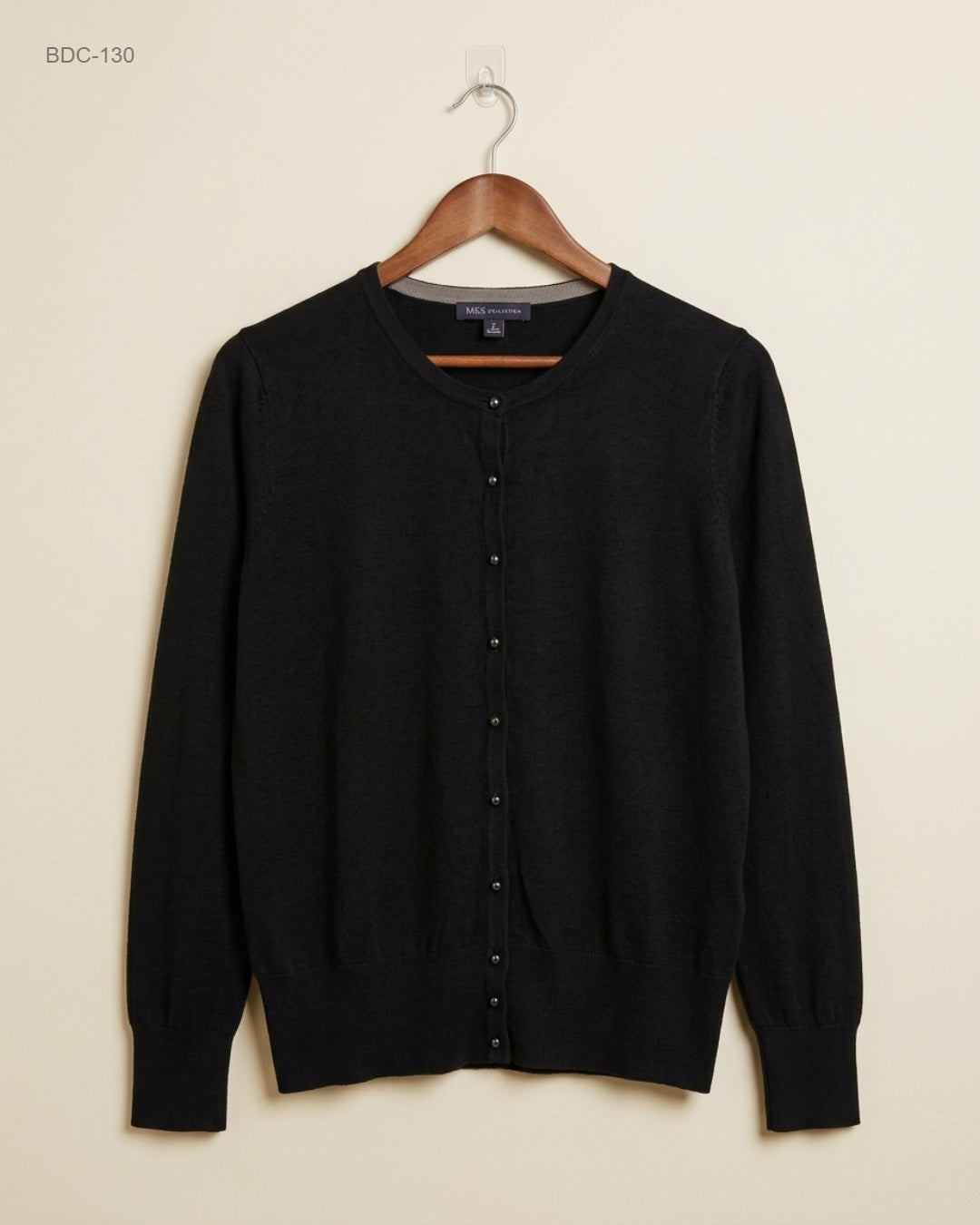 M&S COLLECTION (BDC-130) Black Button Down Cardigans