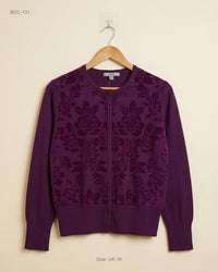 MARKS & SPENCER (BDC-131) Purple Button Down Cardigans