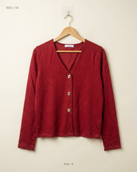 GALLERY (BDC-134) Maroon Button Down Cardigans