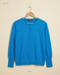 DUNNES (BDC-136) Royal Blue Button Down Cardigans