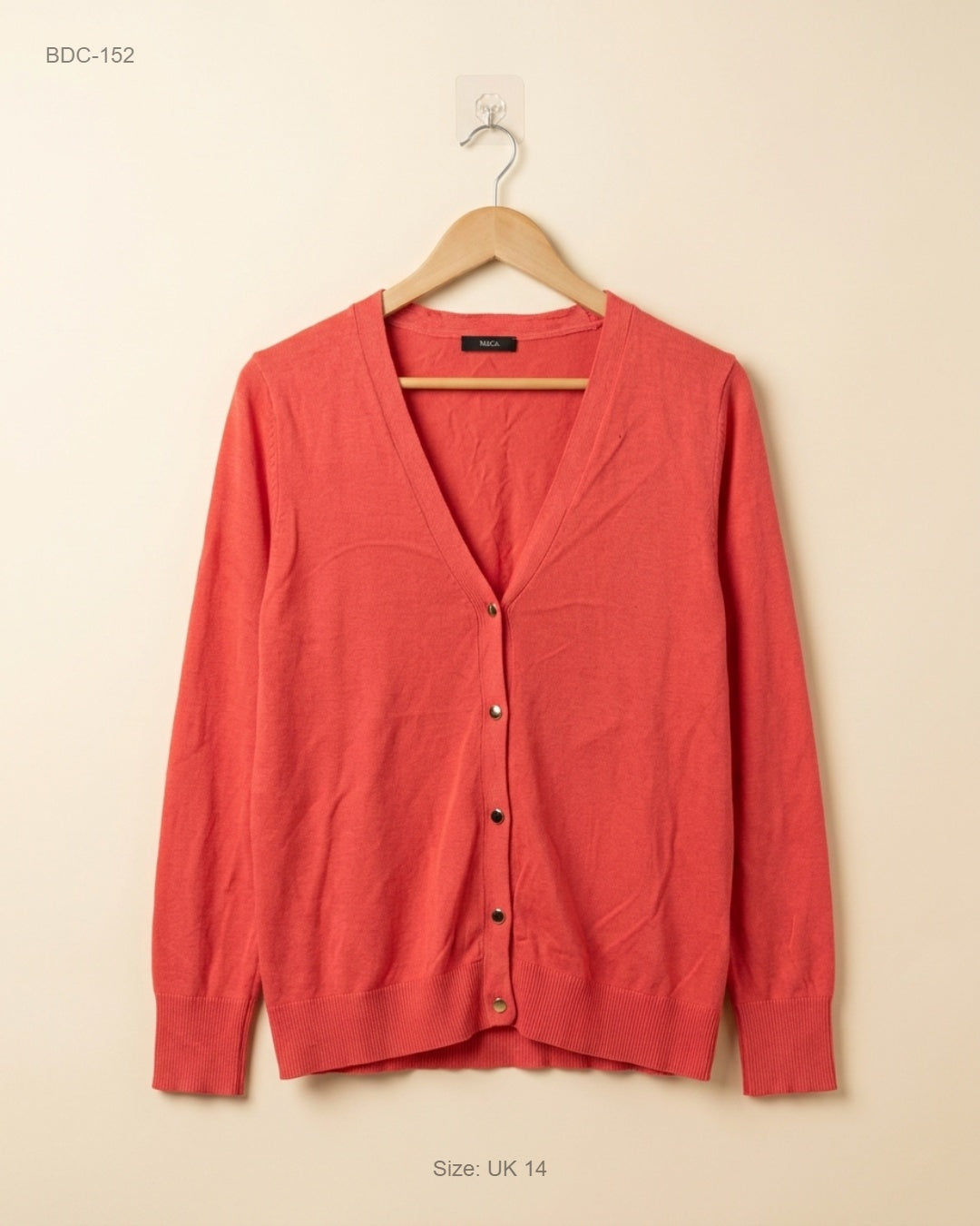 Preloved Premium Button Down Cardigans by M&CO, Orange Cotton for Women - OTS Thrift Shop Peshawar Pakistan