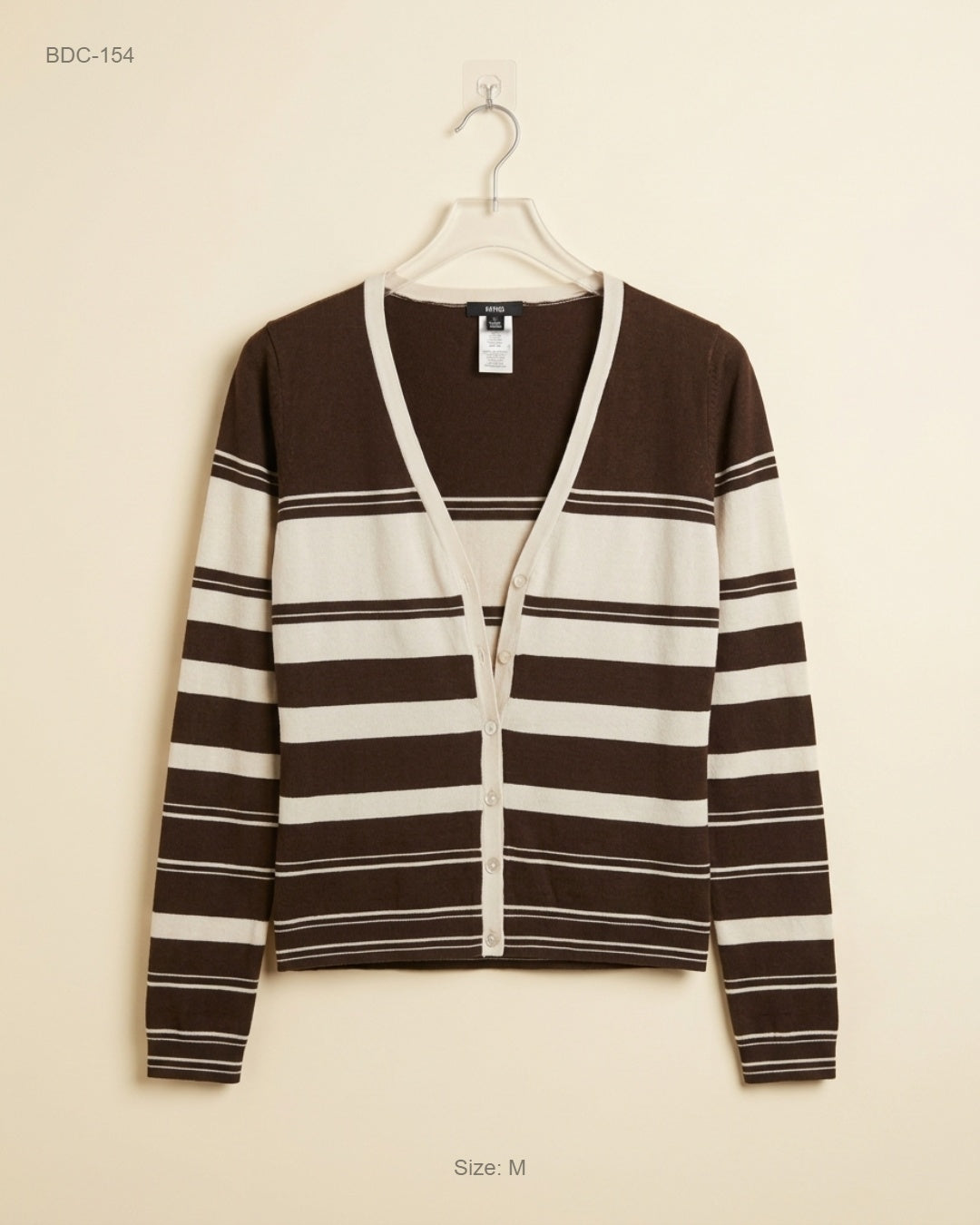 UK Imported secondhand Button Down Cardigans - Mng brand, Brown & Skin Viscose, Excellent condition, for Women - Online Thrift Store Peshawar Pakistan