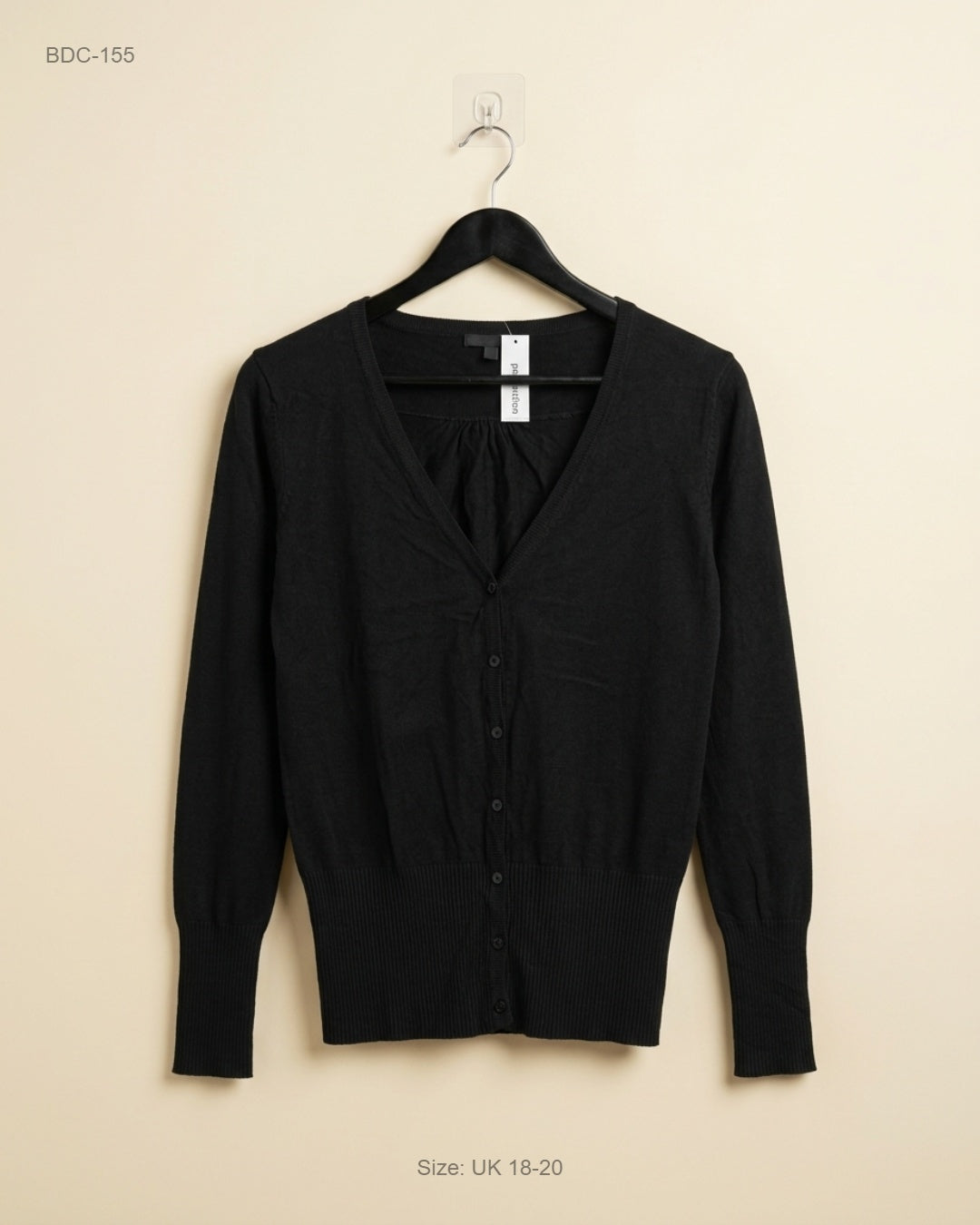 Preloved Premium Button Down Cardigans by DUNNES, Black Viscose for Women - OTS Thrift Shop Islamabad Pakistan