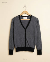 BRAVE SOUL (BDC-156) Black & Skin Button Down Cardigans