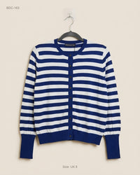 M&S COLLECTION (BDC-163) Blue & White Button Down Cardigans