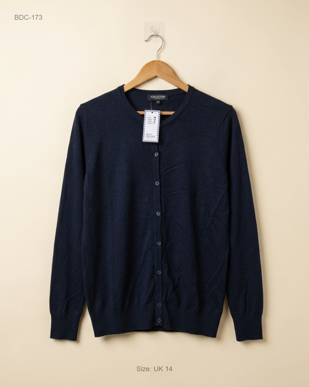 Button Down Cardigans | Debanhams | Preloved Branded | Navy Blue Viscose | Premium Plus | OTS Thrift Store Peshawar Pakistan