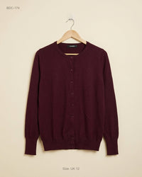 DUNNES (BDC-174) Burgundy Button Down Cardigans