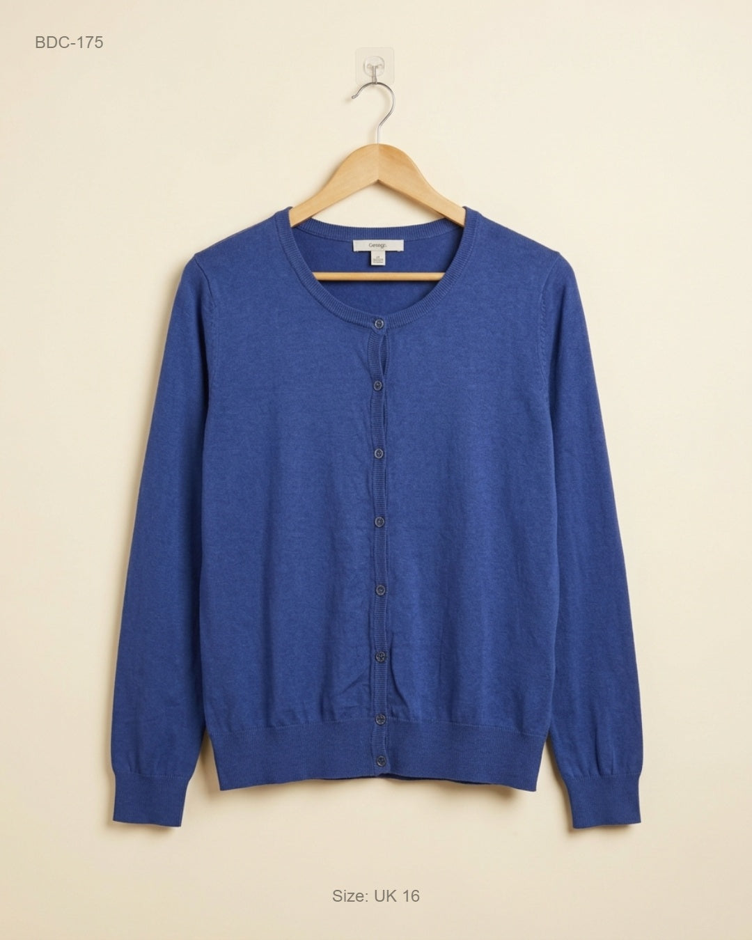 Secondhand Branded Button Down Cardigans by George, Blue Viscose fabric, Premium condition, for Women - Online Thrift Shop Peshawar Pakistan