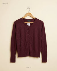ATMOSPHERE (BDC-179) Burgundy Button Down Cardigans
