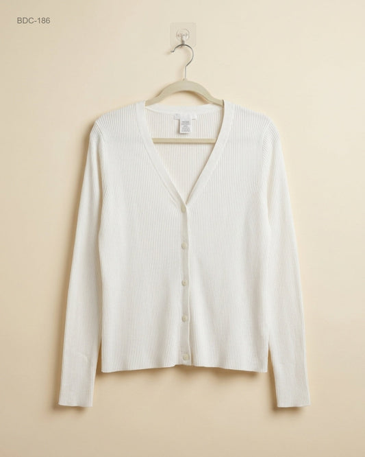 Shop Excellent Button Down Cardigans by | Preloved Branded Clothes | OffWhite Cotton | Women | OTS Thrift Store Lahore Pakistan