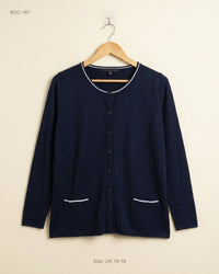(BDC-187) Navy Blue Button Down Cardigans