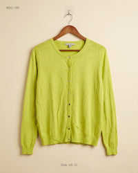 GEORGE (BDC-195) Parrot Green Button Down Cardigans