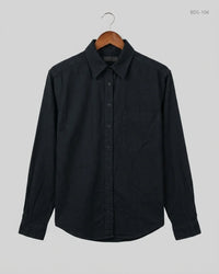 CUT LABEL (BDS-104) Black Button Down Shirt