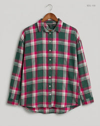NEXT (BDS-109) Green & Magenta Button Down Shirt