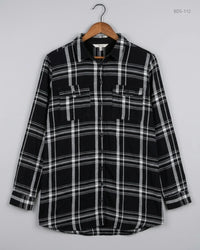 TU (BDS-112) Black & White Button Down Shirt