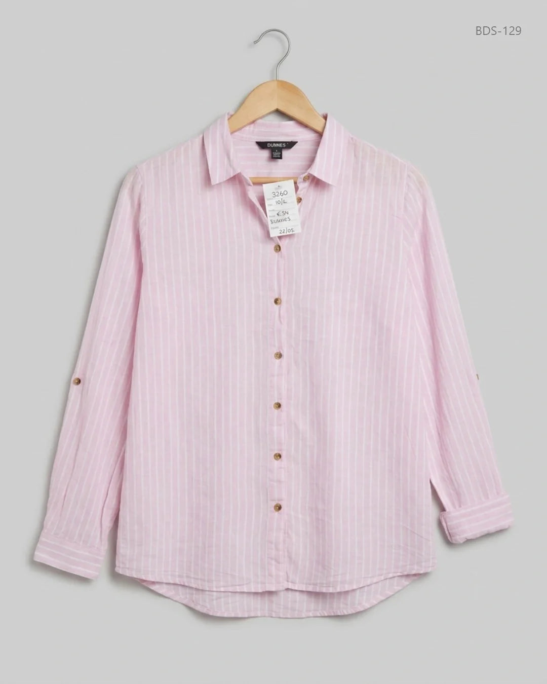 Button Down Shirt | DUNNES | Preloved Branded | Pink Cotton | Premium | OTS Thrift Store Peshawar Pakistan