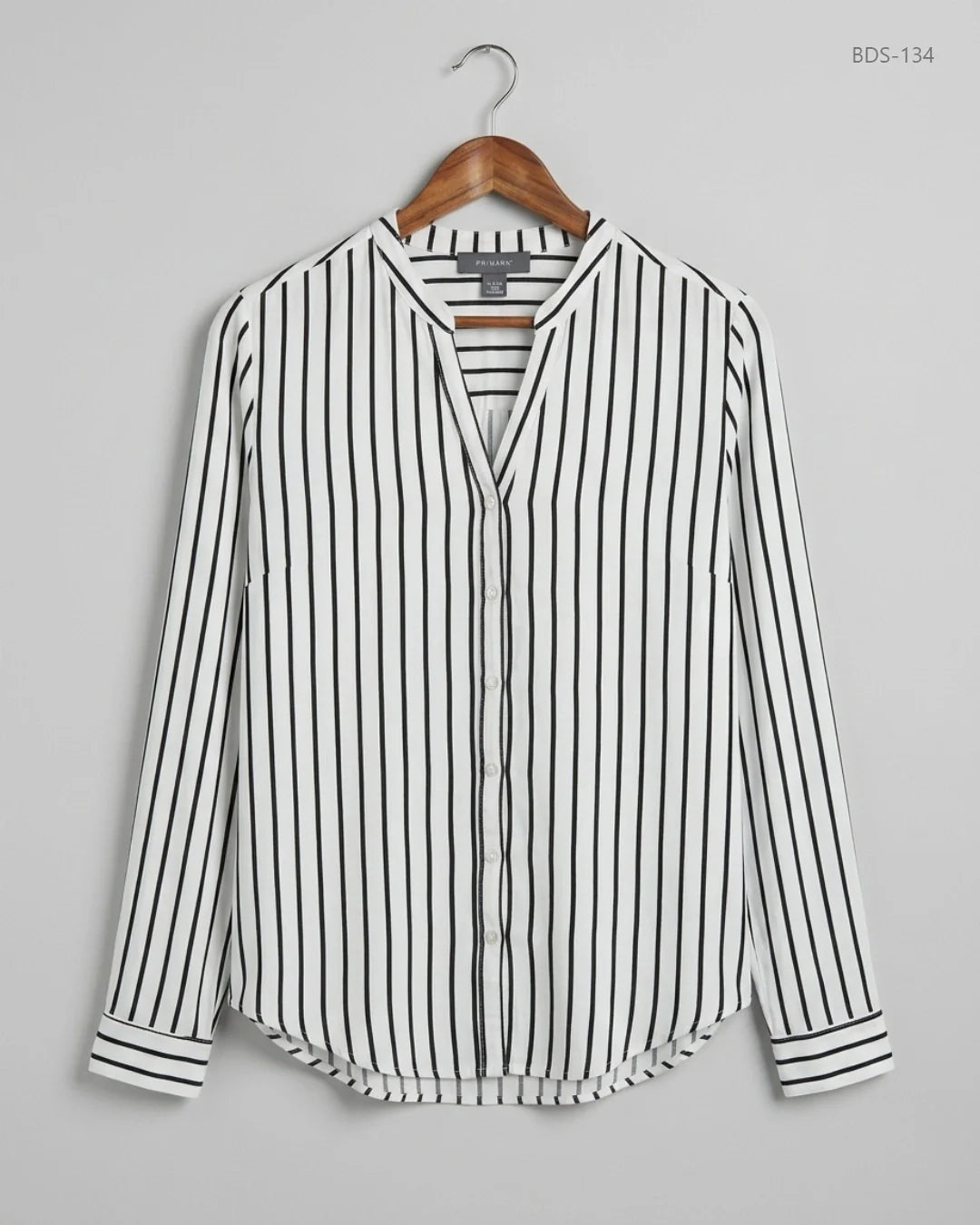 Preloved Excellent Button Down Shirt by Primark, Black & White VISCOSE for Womens - OTS Thrift Shop Islamabad Pakistan