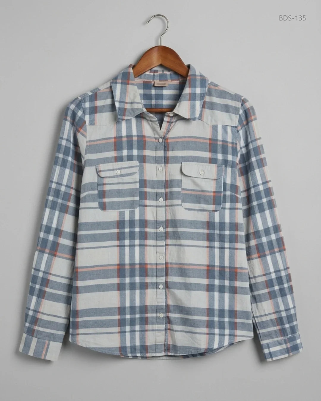 CUT LABEL (BDS-135) Blue Button Down Shirt
