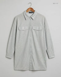 PRETTYLITTLETHING (BDS-137) Grey Button Down Shirt