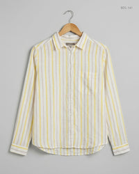 MARKS & SPENCER (BDS-141) White & Yello Lines Button Down Shirt