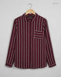 NEW LOOK (BDS-144) Maroon Button Down Shirt