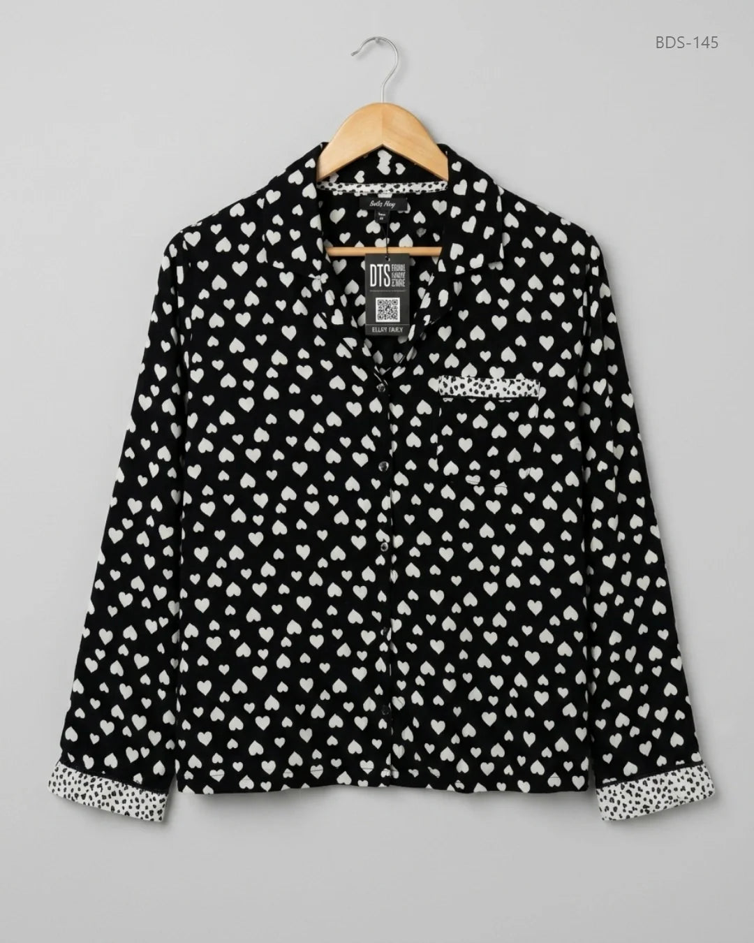 Preloved Excellent Button Down Shirt by belle vere, Black VISCOSE for Womens - OTS Thrift Shop Peshawar Pakistan