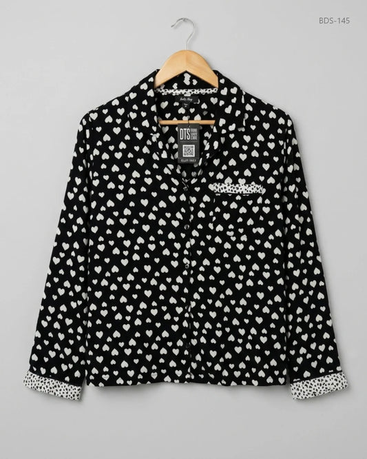 Preloved Excellent Button Down Shirt by belle vere, Black VISCOSE for Womens - OTS Thrift Shop Peshawar Pakistan
