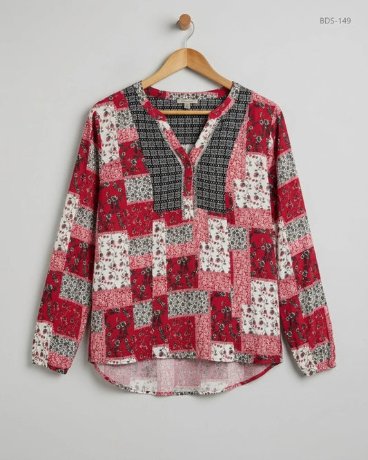 UK Imported secondhand Button Down Shirt - Classic brand, Red Cotton, Premium condition, for Womens - Online Thrift Store Karachi Pakistan